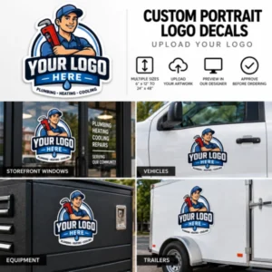 Custom Portrait Logo Decals – Upload Your Logo