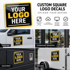 Custom Square Logo Decals – Upload Your Design
